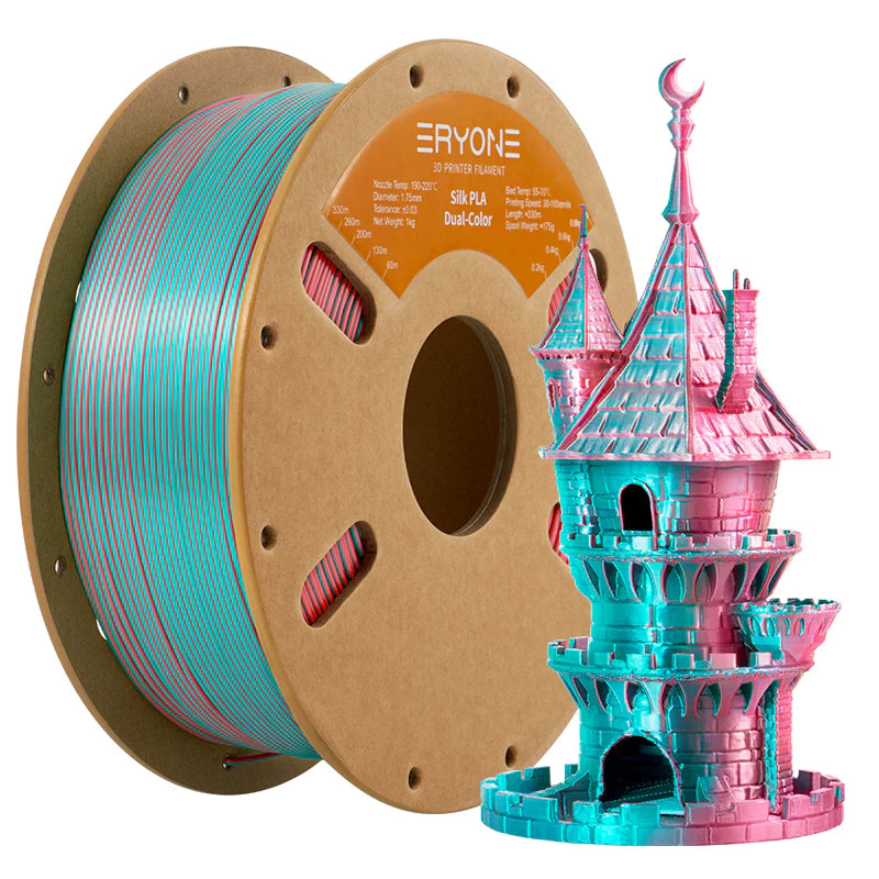 ERYONE Silk Dual-Color PLA Filament for 3D Printers – Lakeland 3D Printing