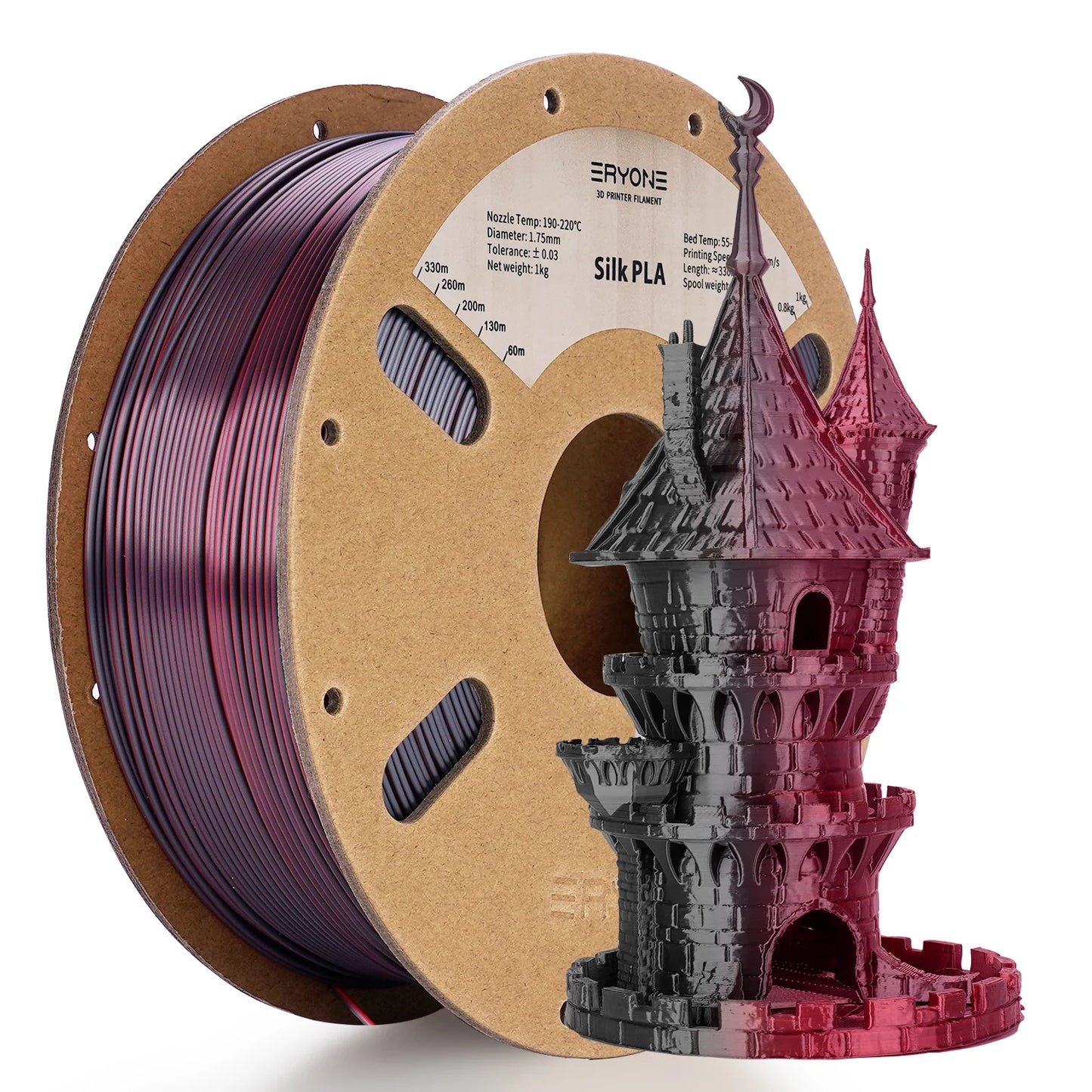 ERYONE Silk Dual-Color PLA Filament for 3D Printers